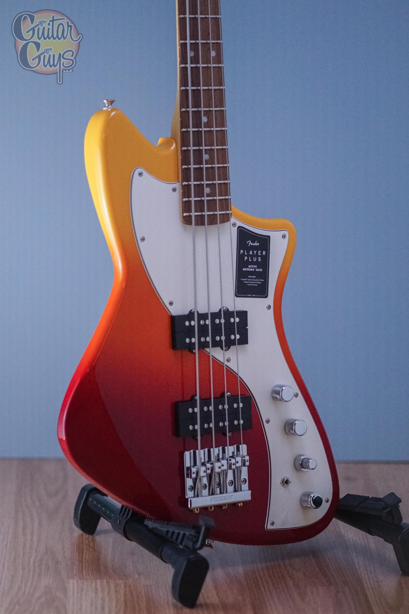 Fender Player Plus Active Meteora Bass PF Tequila Sunrise Guitar Guys